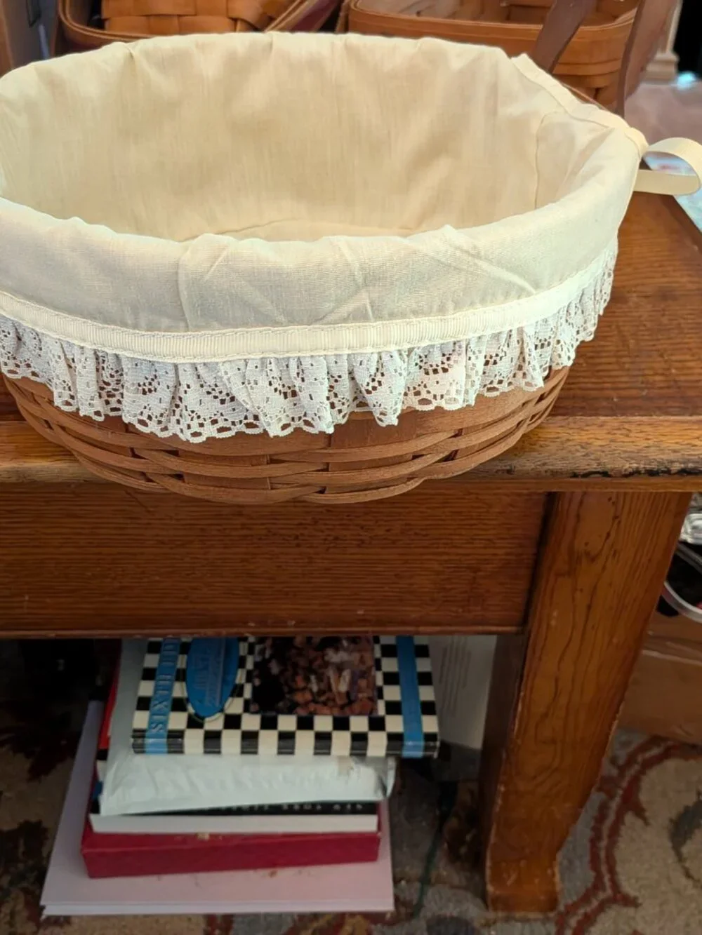 Longaberger Darning Basket With Original Muslim Liner